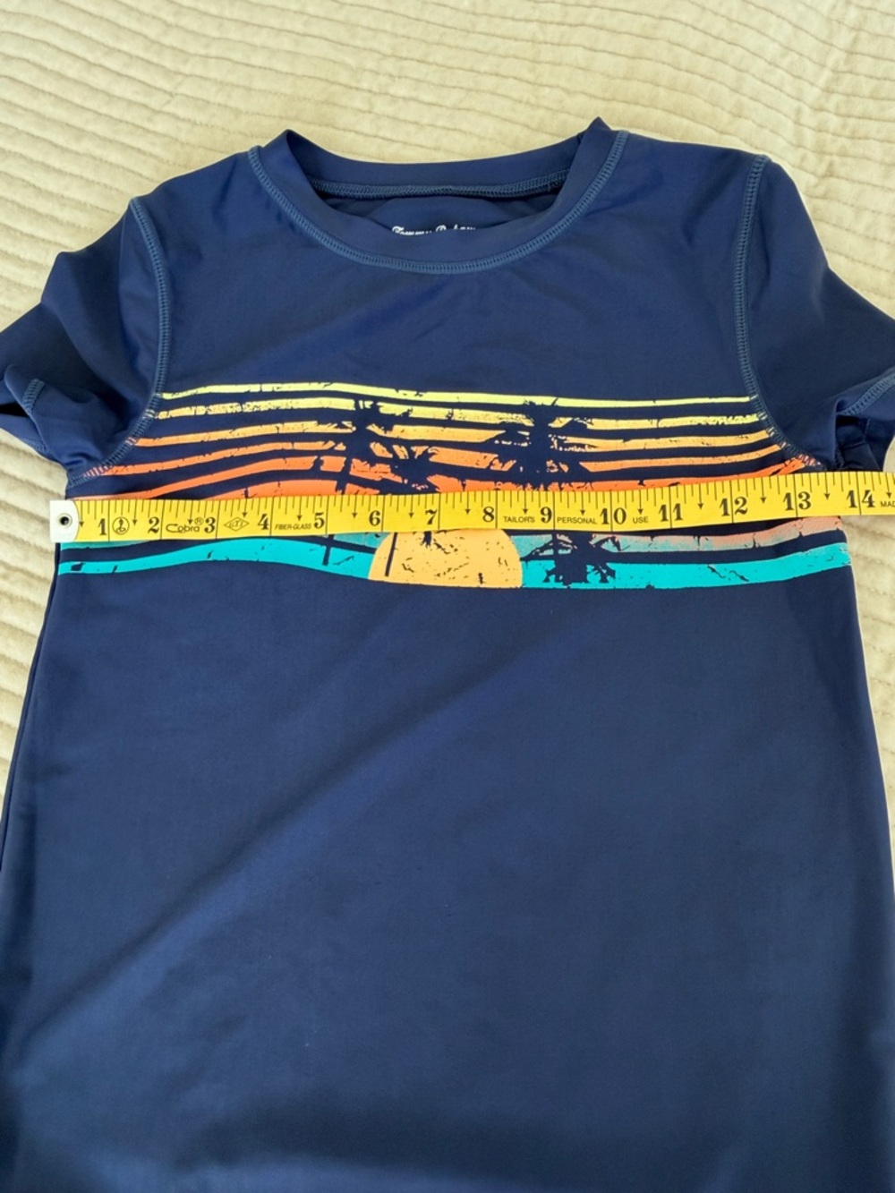 Tommy Bahama  blue rash guard with  Size M (7/8) Boys girls kids swimwear - Picture 6 of 7